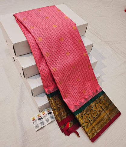 Kanchipuram Pure Silk Saree Bridal Indian Kanjivaram Sari SPK313