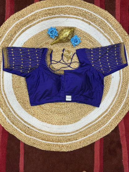 42” XL Size 12 size Aari Worked Sari Blouse Indian Saree Top Purple B183