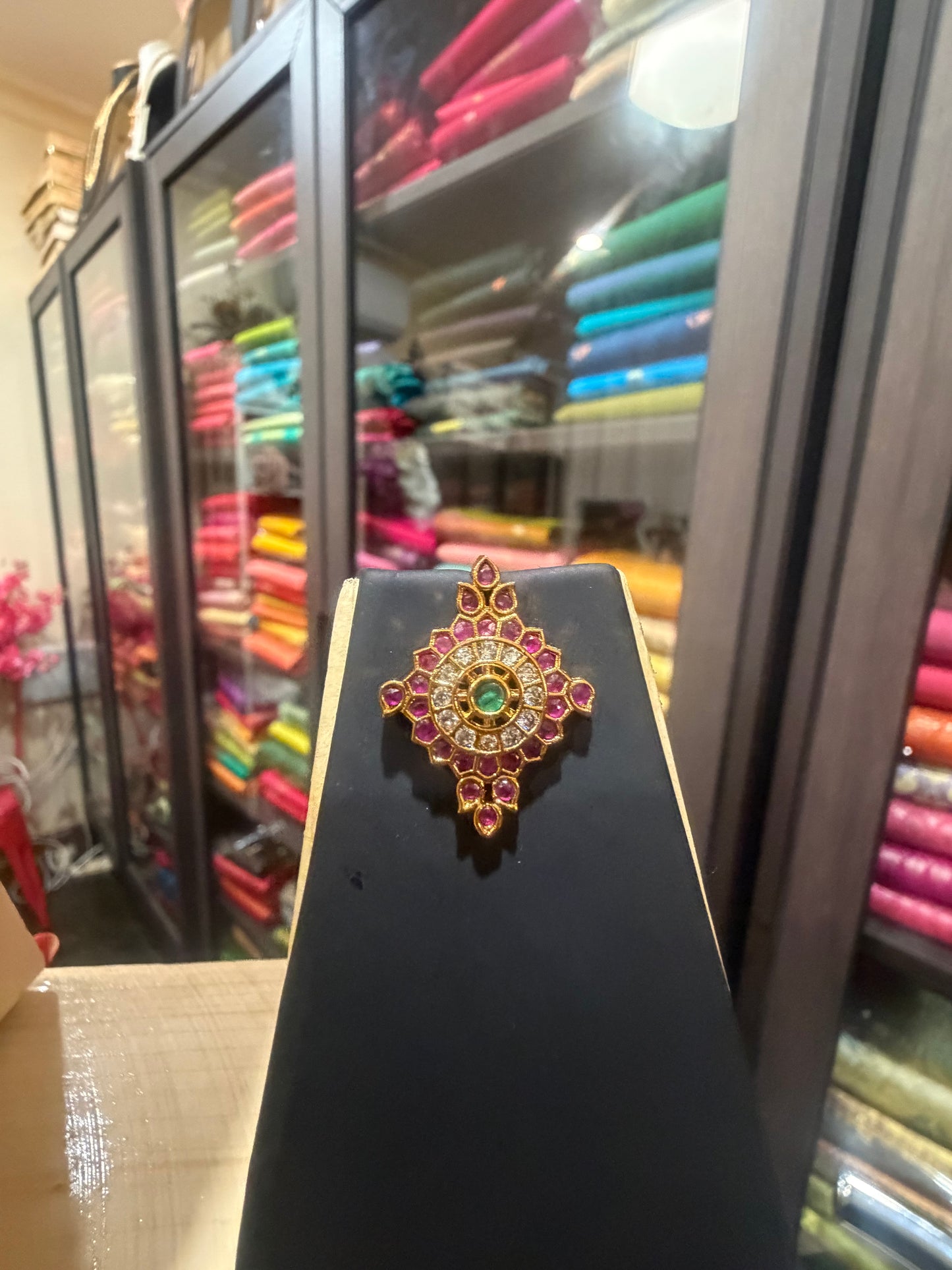 Indian Necklace Earrings Sanku Chakra Namam set N36