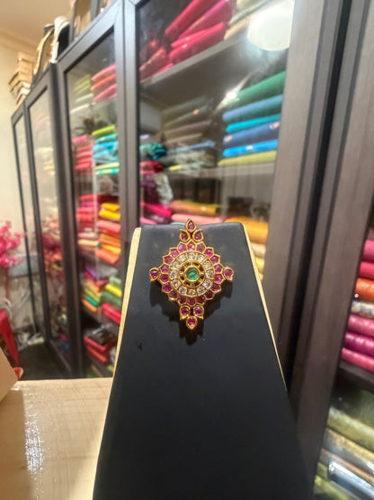 Indian Necklace Earrings Sanku Chakra Namam set N36