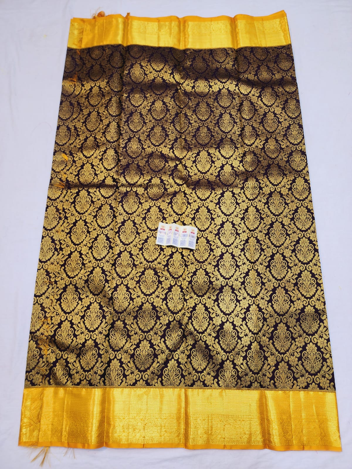 Kanchipuram Pure Silk Saree Brown & Yellow Kanjivaram Sari| SPK124