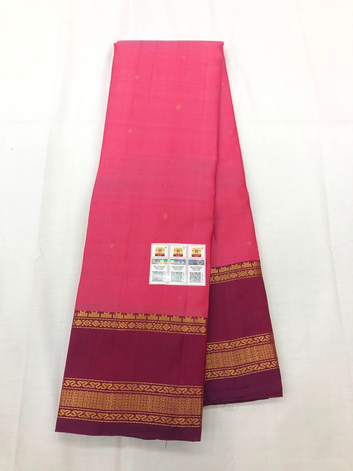 Vintage Kanchipuram Pure Silk Saree Bridal Indian Kanjivaram Sari SPK346