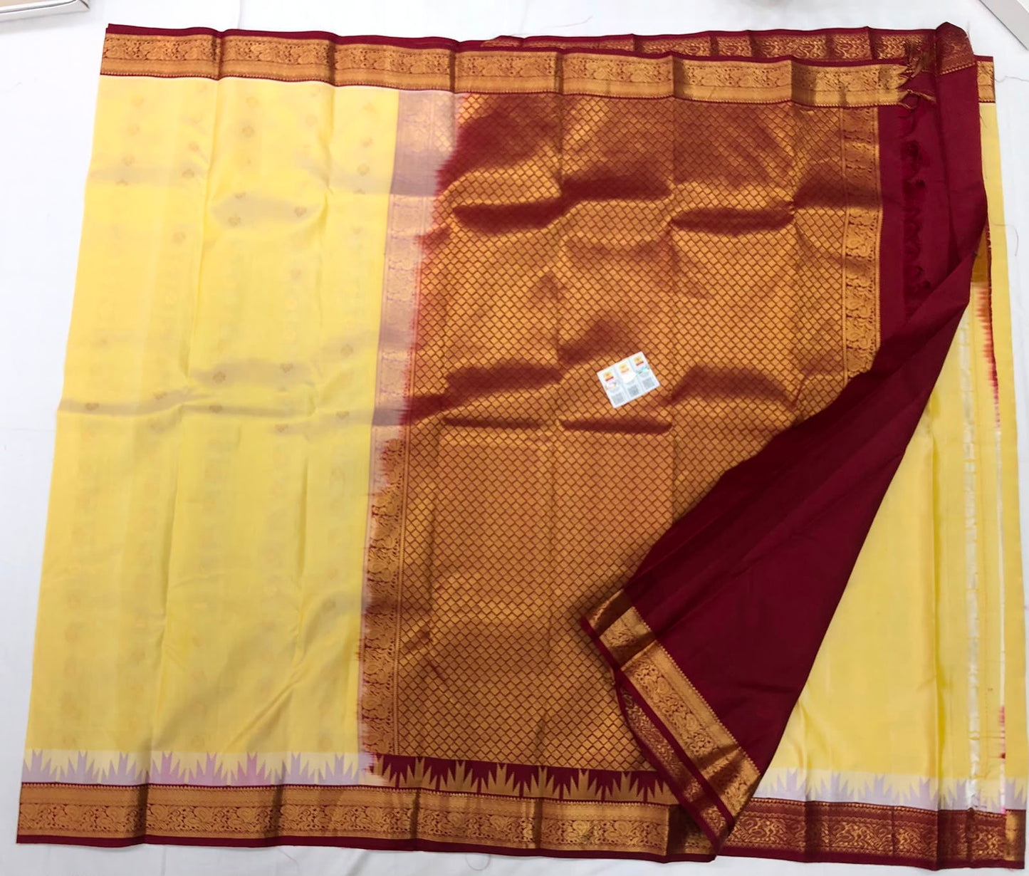 Kanchipuram Pure Silk Saree Bridal Indian Kanjivaram Sari SPK338