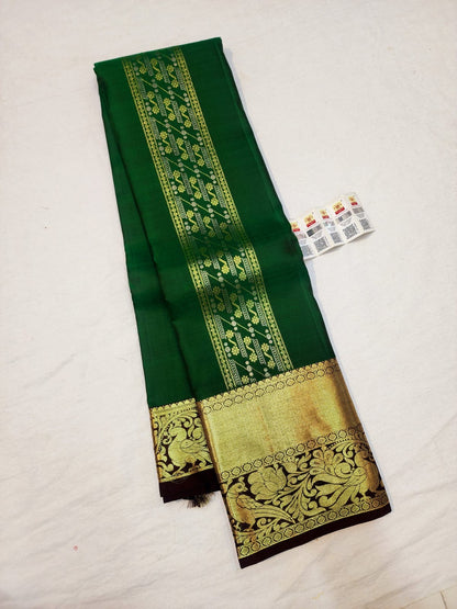 Kanchipuram Pure Silk Saree Bridal Green Kanjivaram Sari SPK259
