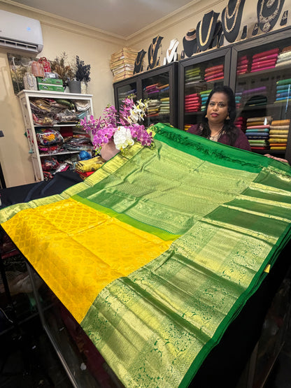 Korvai Kanchipuram Pure Silk Saree Bridal Kanjivaram Sari SPK240