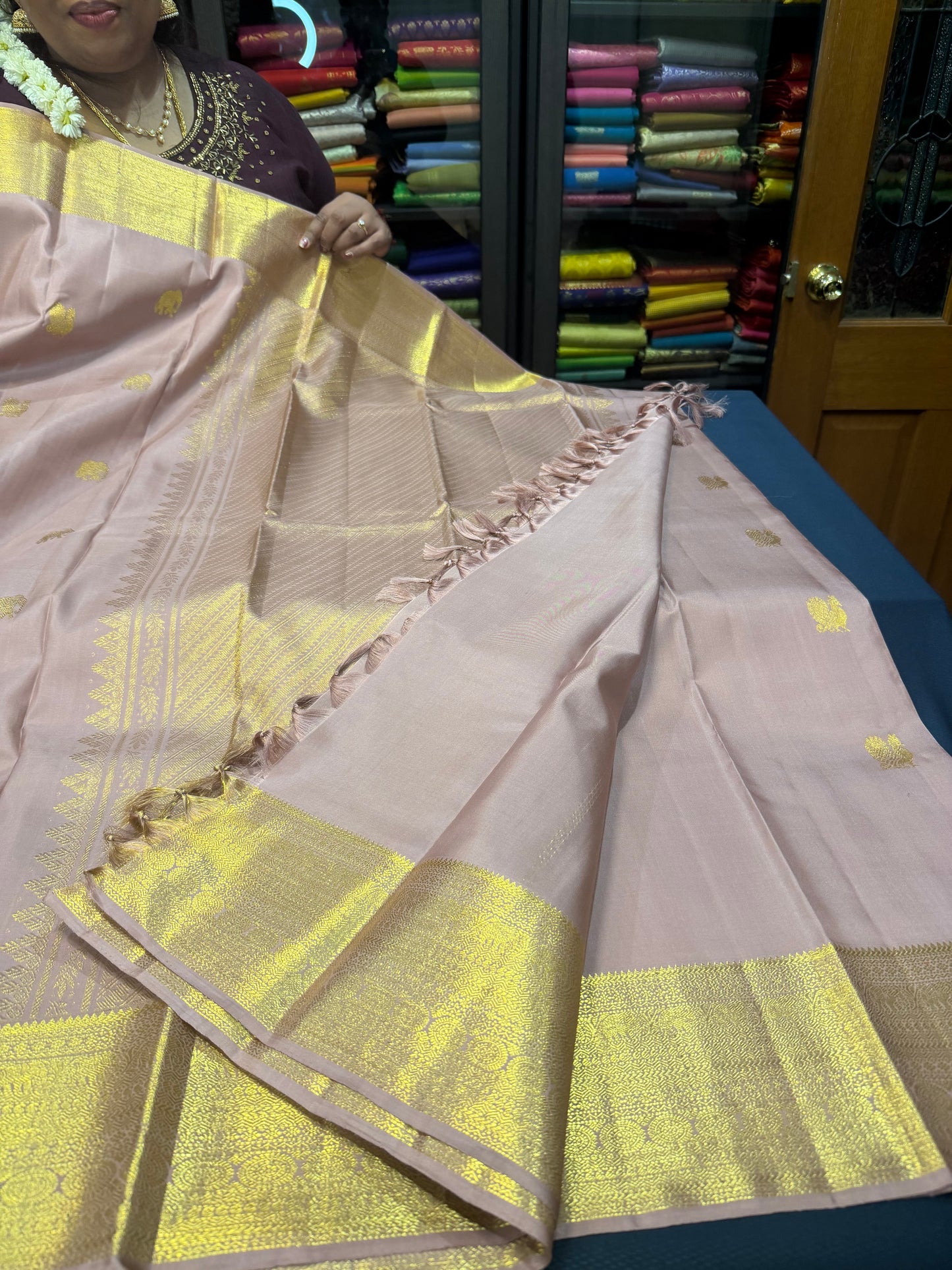 Vintage Kanchipuram Pure Silk Saree Bridal Kanjivaram Sari SPK321