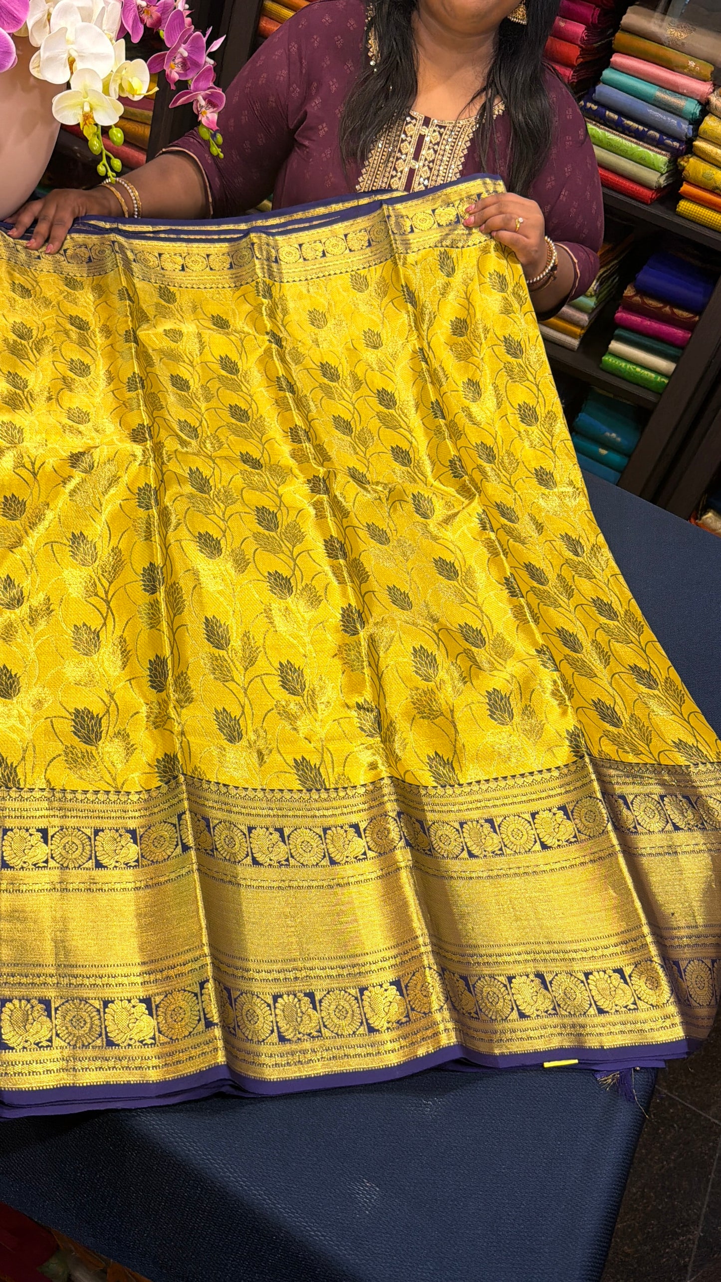 Kanchipuram Pure Silk Saree Bridal Tissue Kanjivaram Sari SPK240
