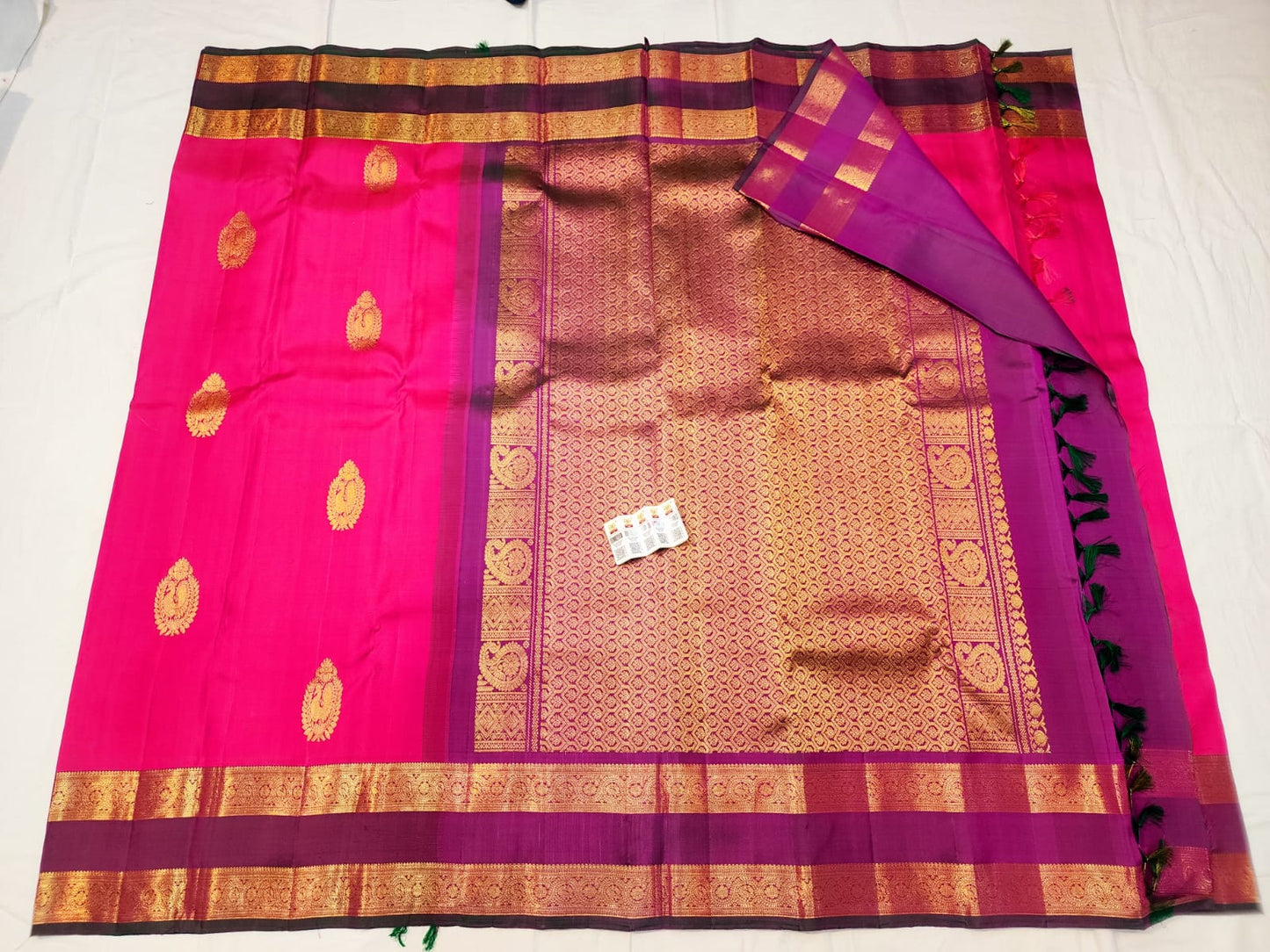 Vintage Kanchipuram Pure Silk Saree Bridal Kanjivaram Sari SPK278