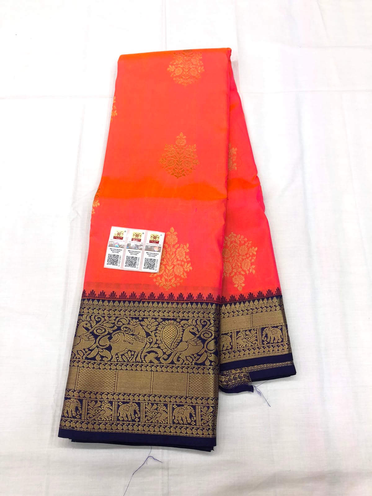 Kanchipuram Pure Silk Saree Bridal Kanjivaram Sari SPK300