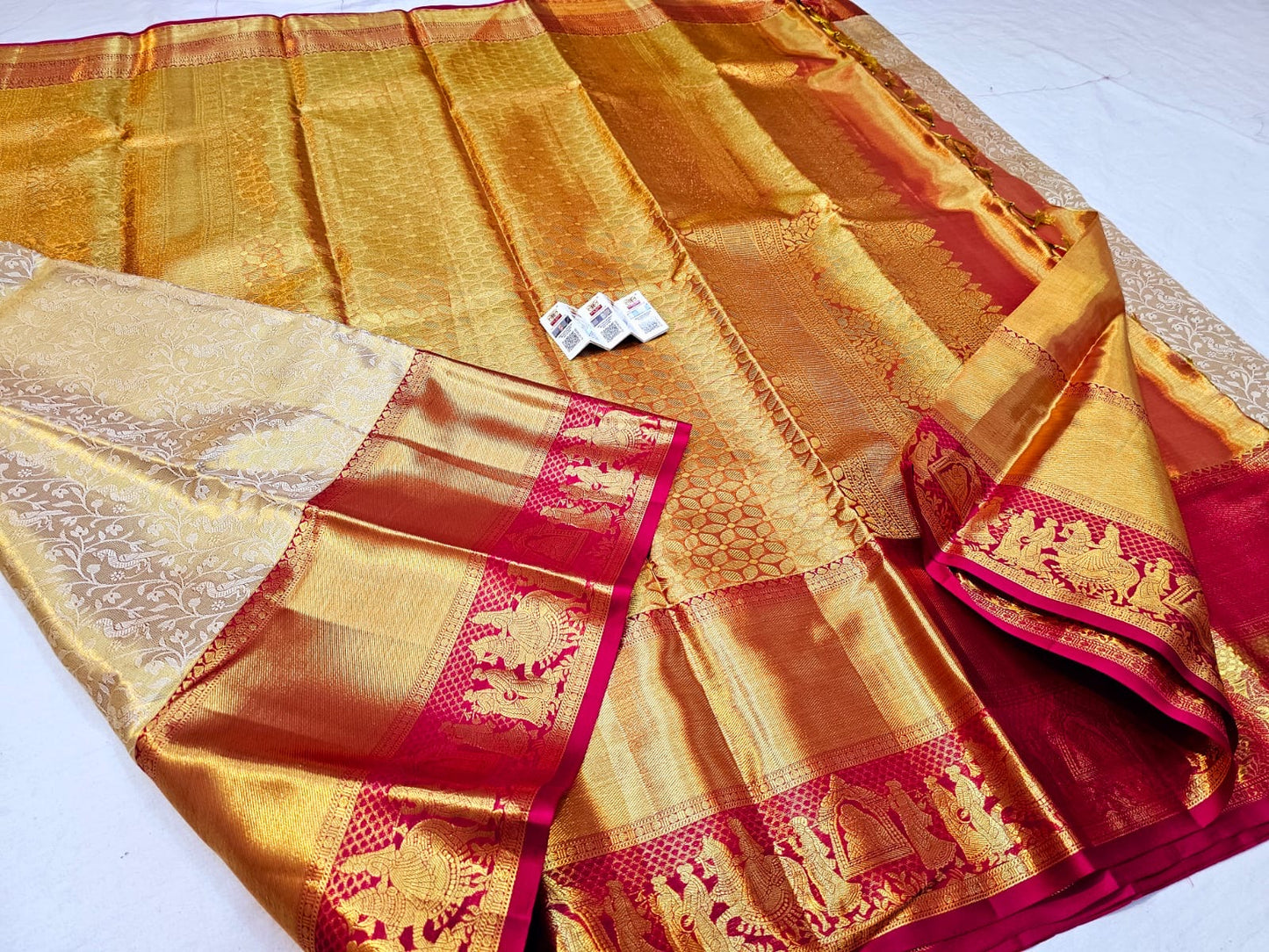 Kanchipuram Pure Silk Saree Bridal Tissue Kanjivaram Sari SPK234