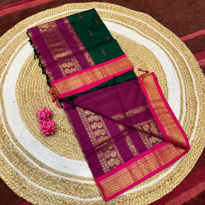 Kalyani Silk Cotton Traditional Sari South Indian Saree S140