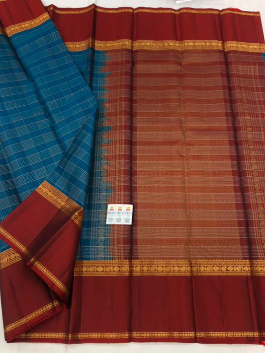 Vintage Kanchipuram Pure Silk Saree Bridal Indian Kanjivaram Sari SPK348