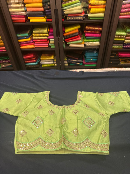 Pastel Green Fancy Party wear Sari Indian Saree Blouse Combo S84