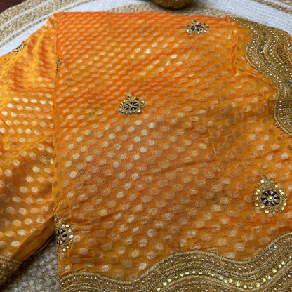 Sari Indian Bollywood Designer Fancy Party wear Saree Mango Yellow Z5