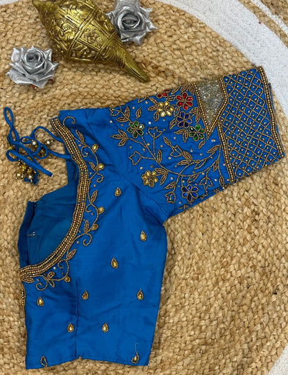 32” XS Size 6 Aari Worked Sari Blouse Indian Saree Top B175