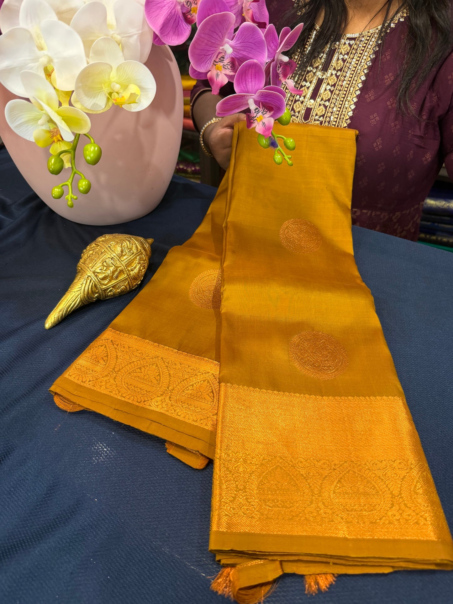 Kanchipuram Pure Silk Saree Bridal Kanjivaram Sari SPK240