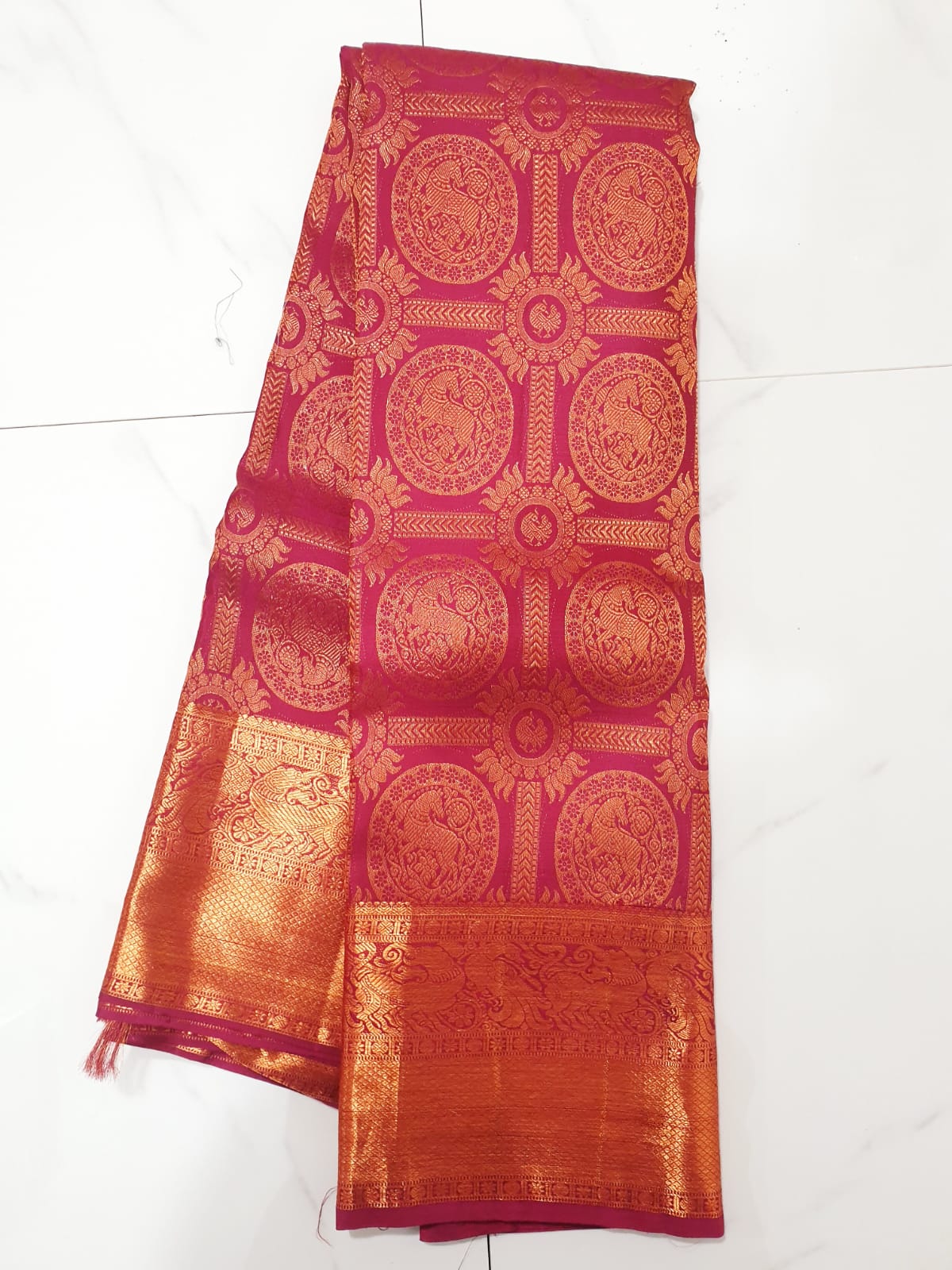 Bridal Kanchipuram Pure Silk Saree Pink Kanjivaram Sari| SPK149