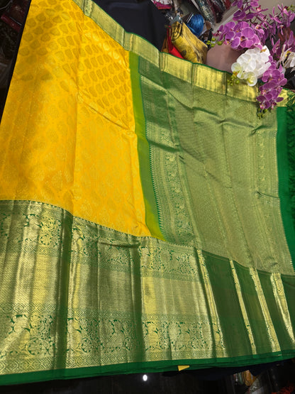 Korvai Kanchipuram Pure Silk Saree Bridal Kanjivaram Sari SPK240