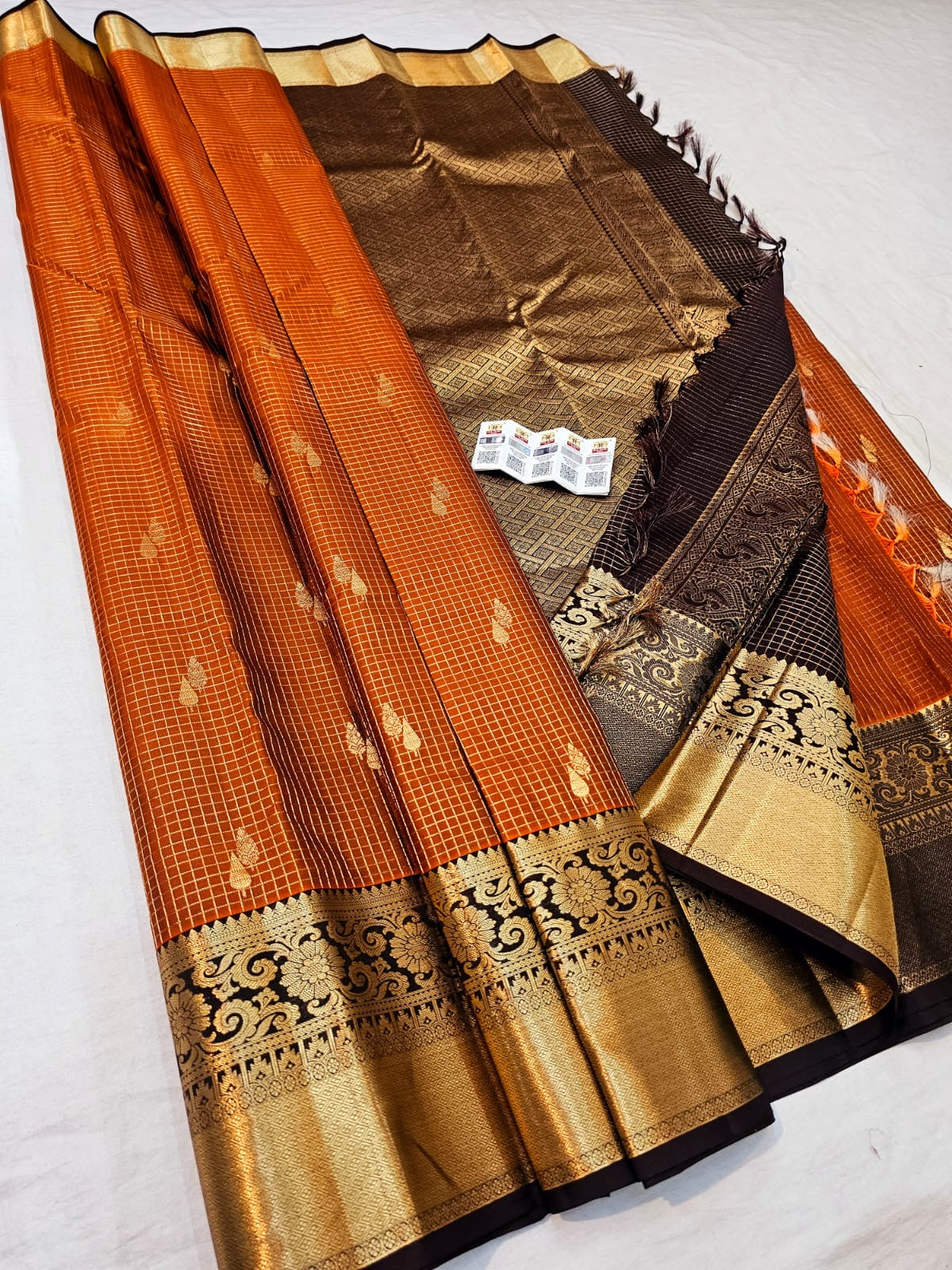 Kanchipuram Pure Silk Saree Bridal Indian Kanjivaram Sari SPK344