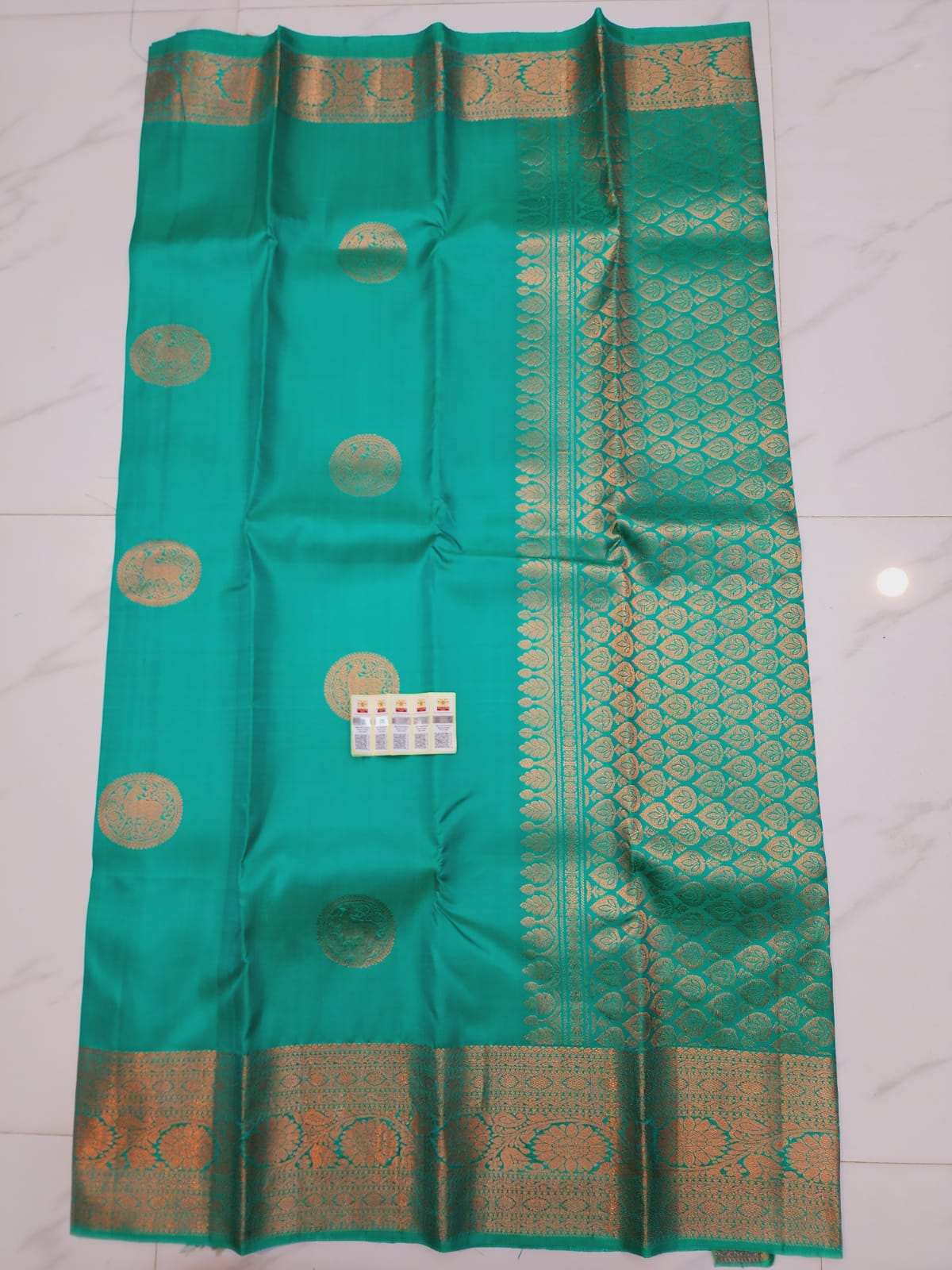 Kanchipuram Pure Silk Saree Rexona Green Kanjivaram Sari| SPK137
