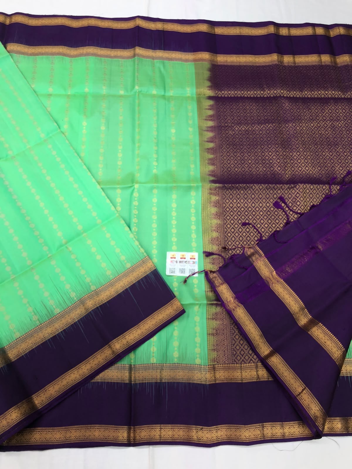 Vintage Retta Petta Pattu Soft Silk Saree Pure Silk Bridal Sari Green | SS24
