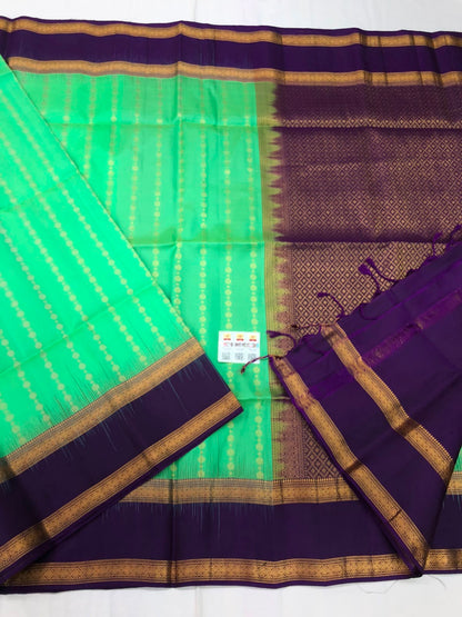Vintage Retta Petta Pattu Soft Silk Saree Pure Silk Bridal Sari Green | SS24