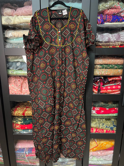 Free size Indian Cotton Nighty Nightgown NI32