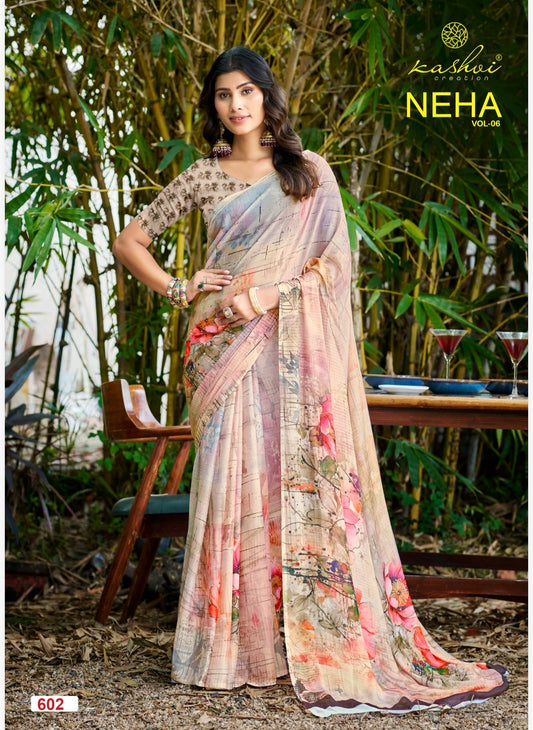Sari Indian Bollywood Designer Casual wear Floral Saree Z8 Col 2