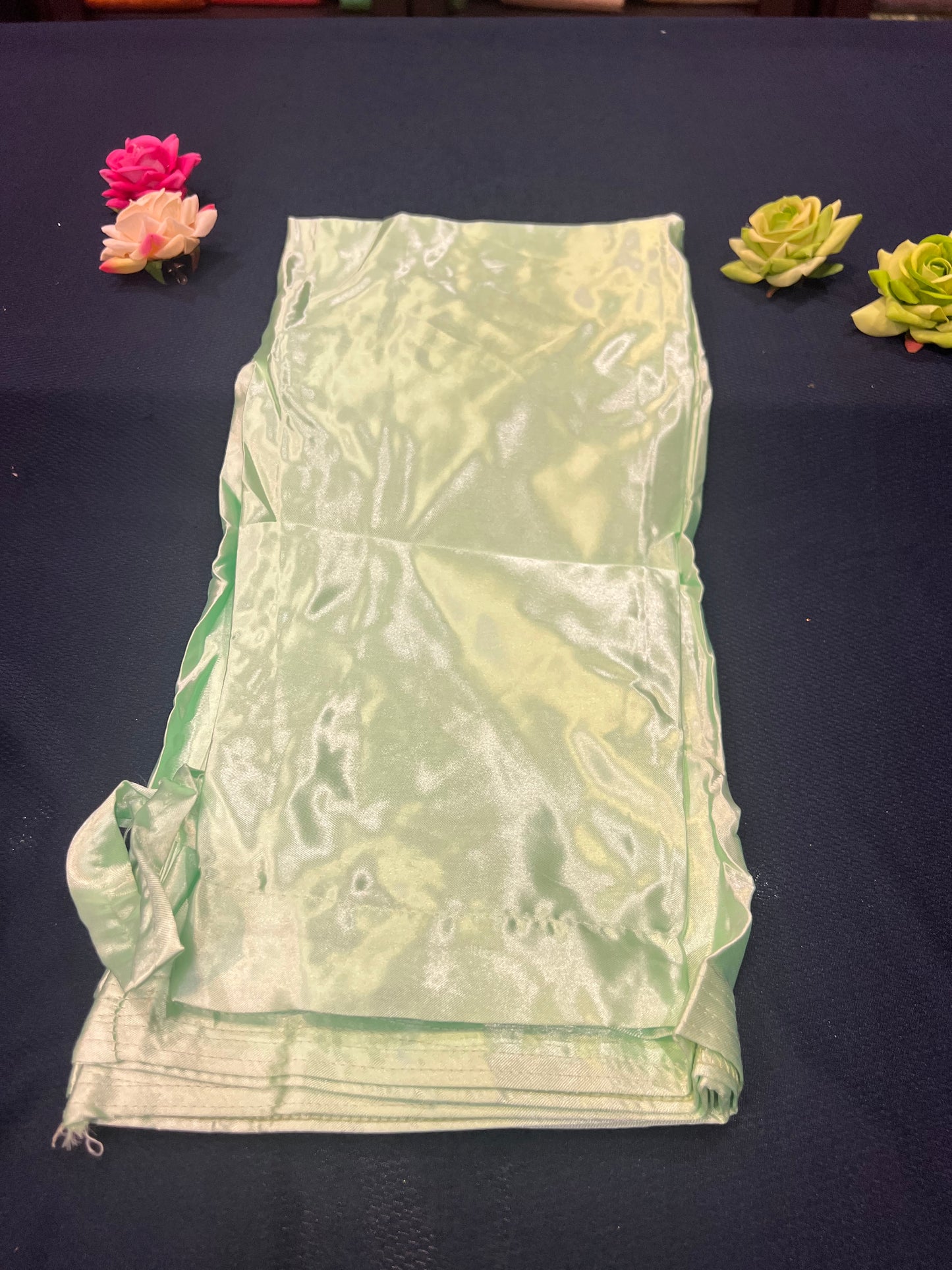 Sari Petticoat Satin Underskirt Saree Skirt Pastel Green P3