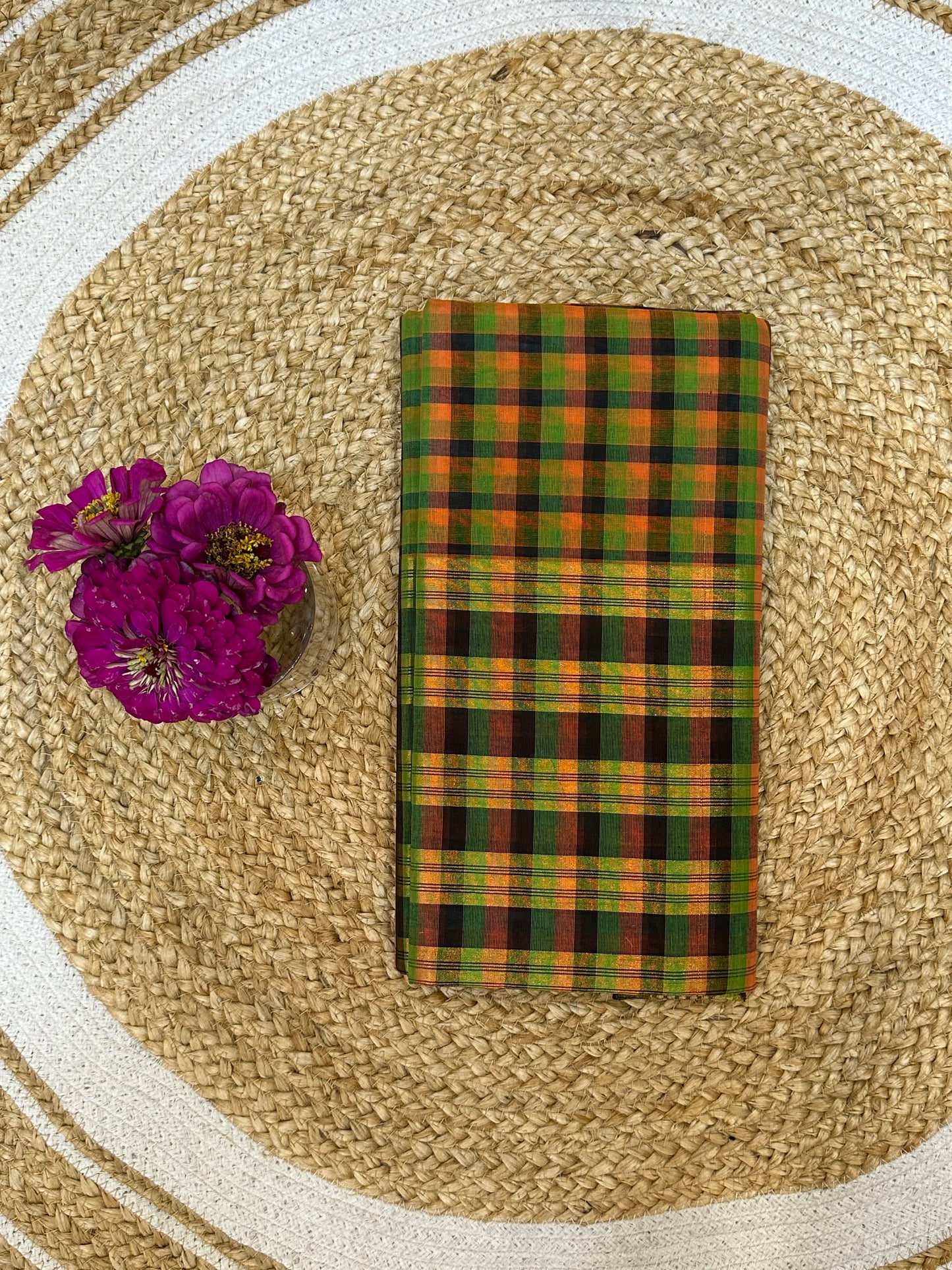 Sungudi Cotton Sari checked Indian Saree S63