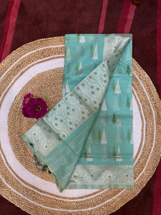 Aqua Green Casual Sari Indian Saree S33