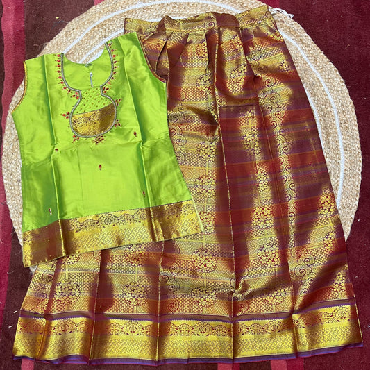 38” kids wear Lehenga Pattu Pavadai Sattai Skirt Top G47