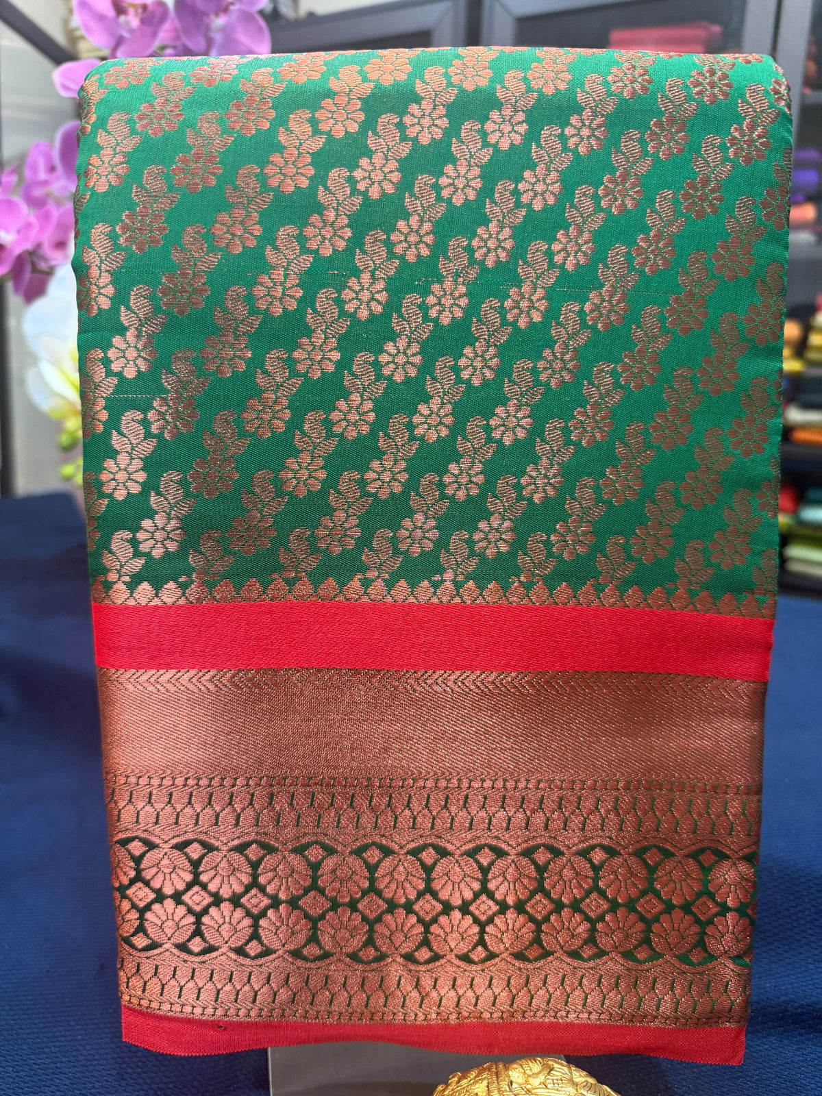 Sari Indian Bollywood Art Silk Emerald Green Diwali Saree Z13 Col 5