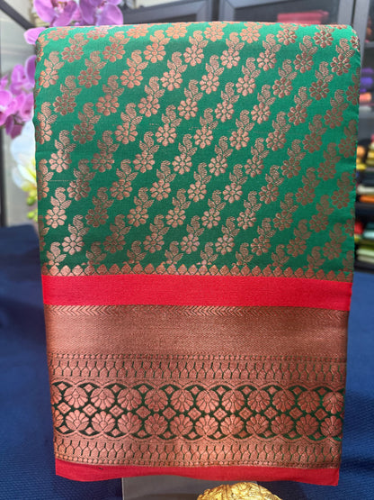 Sari Indian Bollywood Art Silk Emerald Green Diwali Saree Z13 Col 5