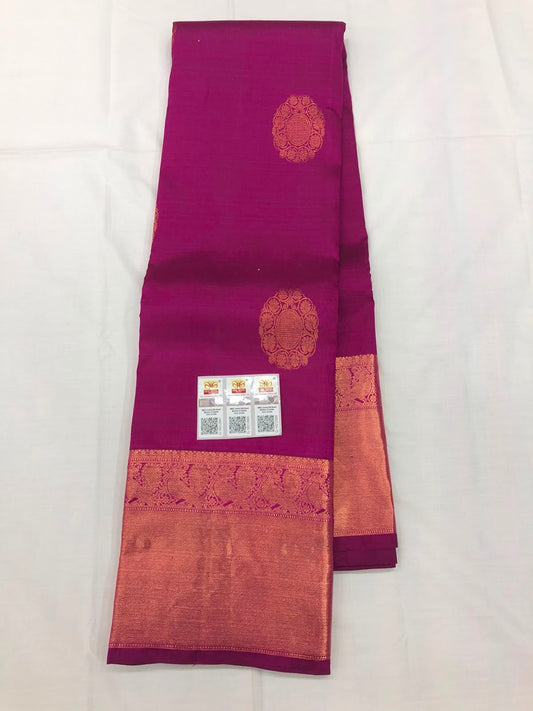 Kanchipuram Pure Silk Saree Bridal Indian Kanjivaram Sari SPK343