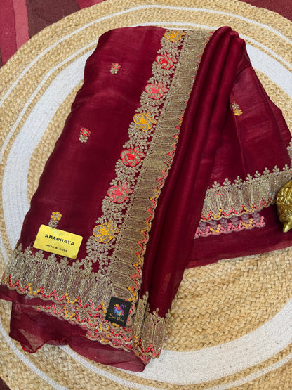 Sari Indian Bollywood Designer Fancy Party wear Saree Plum Pink Z1