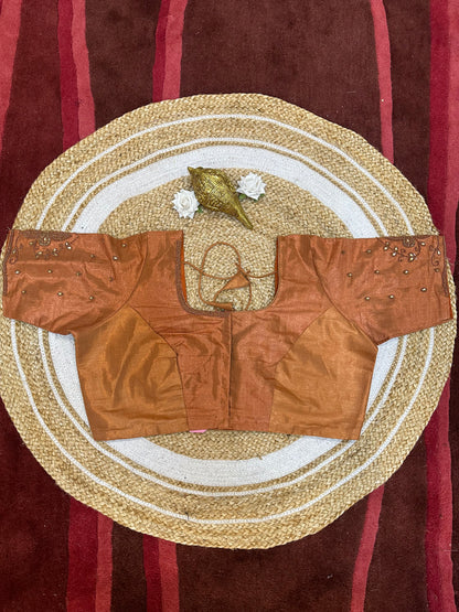 50” Size 20 Aari hand Worked Sari Blouse Indian Saree Top Choli Silk B46