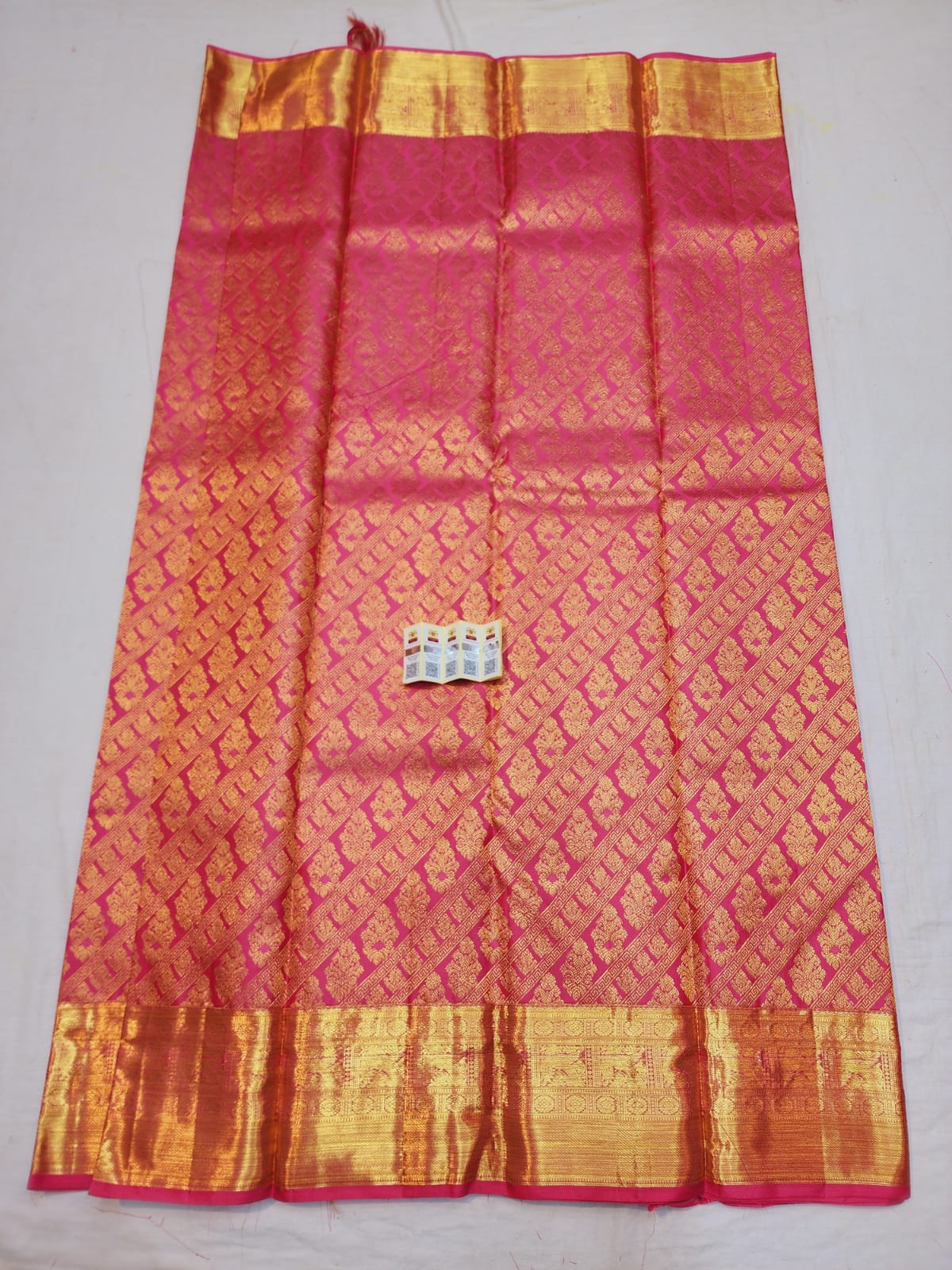Kanchipuram Pure Silk Saree Pink & Gold Kanjivaram Sari| SPK138