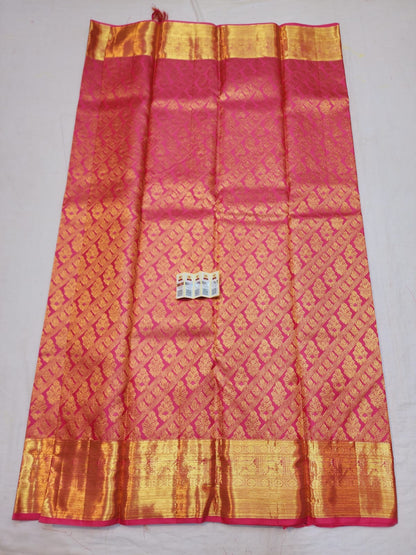 Kanchipuram Pure Silk Saree Pink & Gold Kanjivaram Sari| SPK138