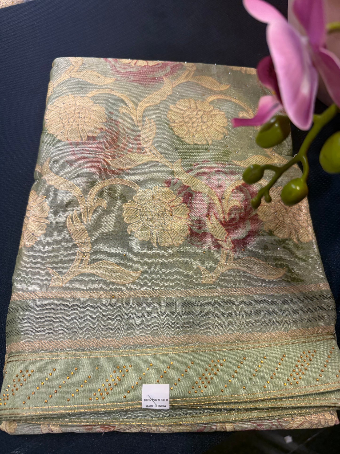 Sari Indian Fancy Casual wear Peach Saree  SAR7