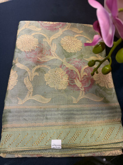 Sari Indian Fancy Casual wear Peach Saree  SAR7