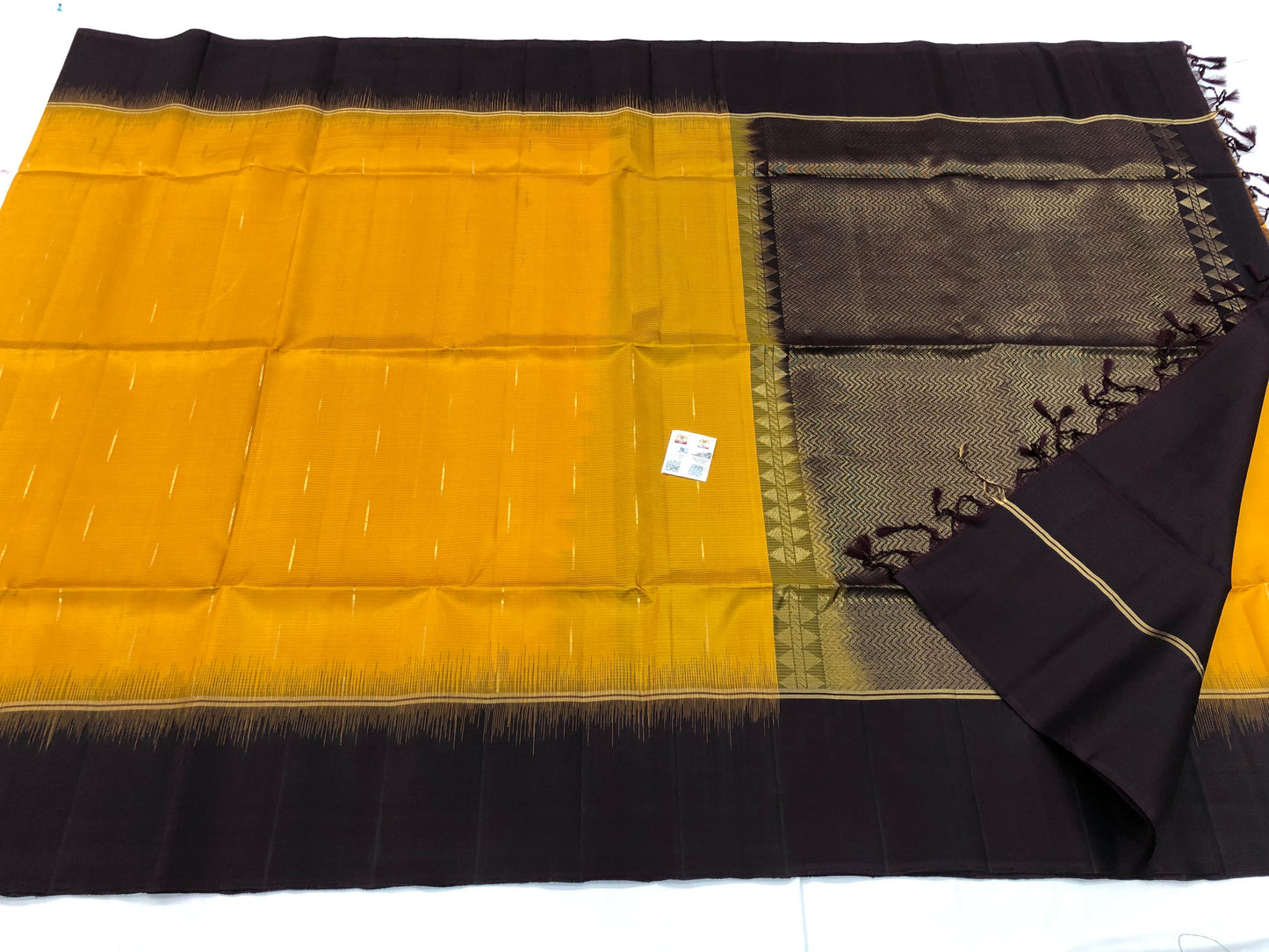 Kanchipuram Pattu Soft Silk Indian Saree Pure Silk Sari Yellow | SS18