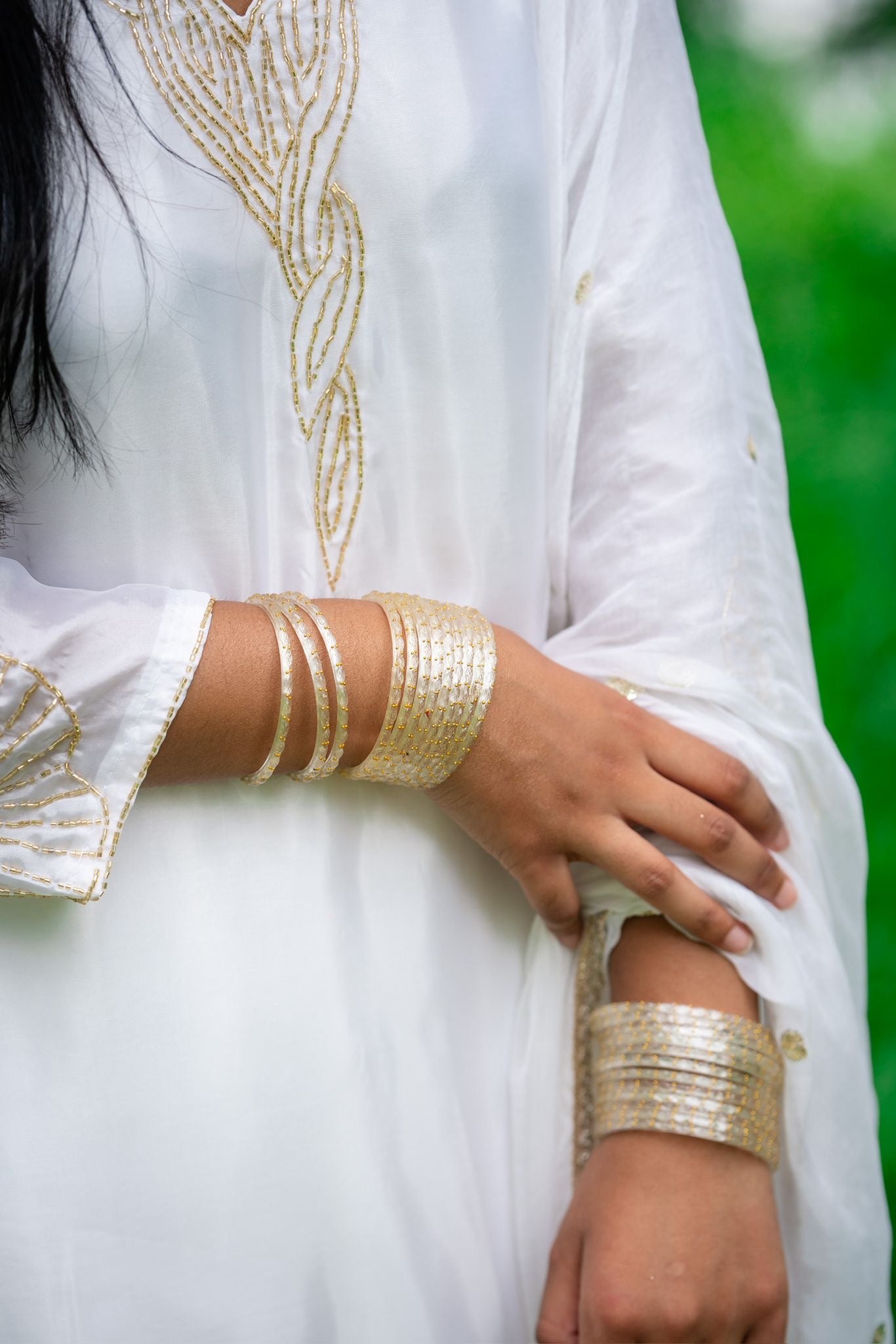 White Indian Pakistani Outfit Salwar Kameez Suit S50