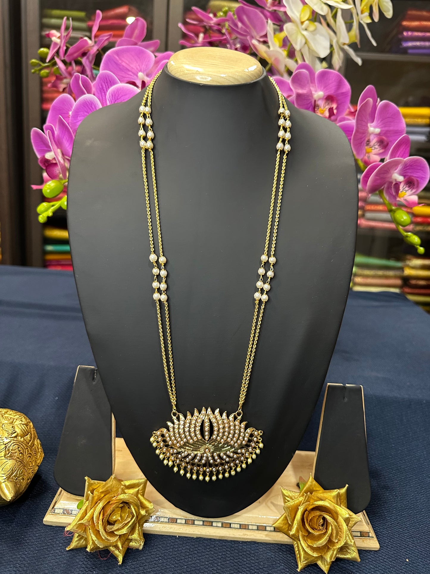 Impon Indian Necklace Pearls Pathakkam N16
