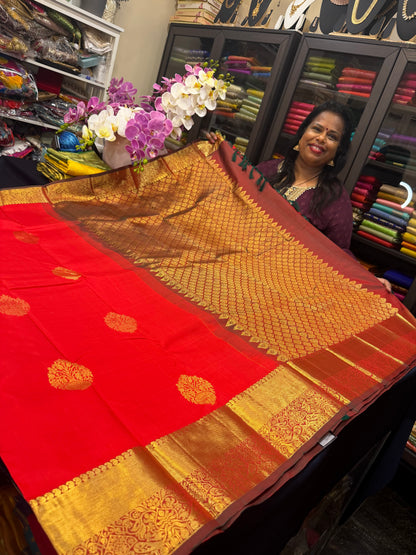Kanchipuram Pure Silk Saree Bridal Kanjivaram Sari SPK240
