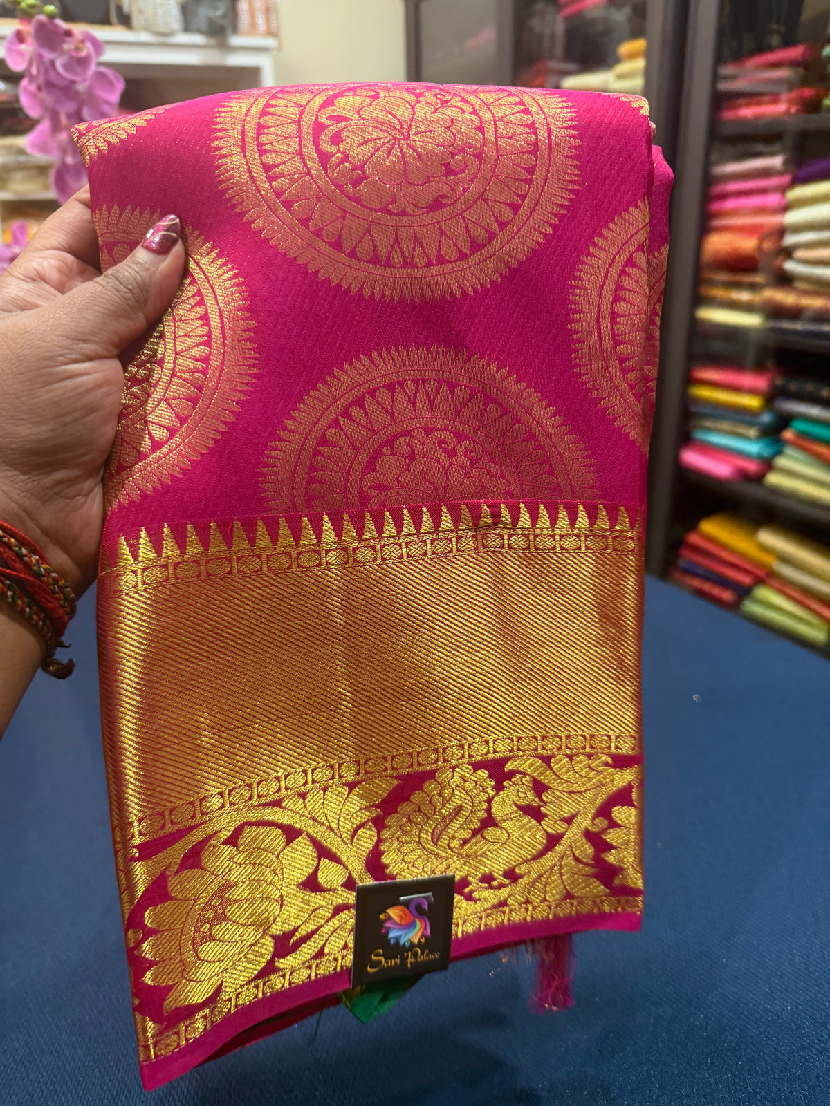 Bridal Kanchipuram Pure Silk Saree Kanjivaram handloom Pink Sari SPK466