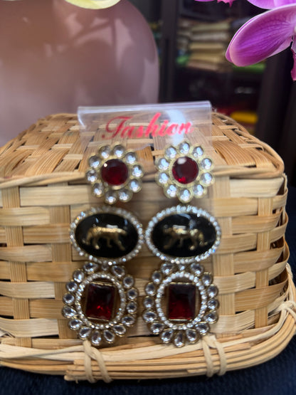 Purple Indian Sabyasachi Inspired Earrings Stylish Indian Jewellery E12