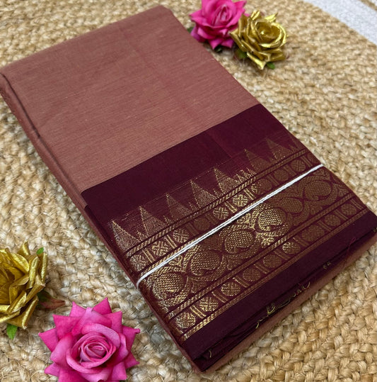 Chettinad Silk Cotton Traditional Kanchi Sari South Indian Saree S142