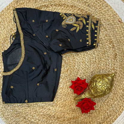 36” Small size Aari Worked Sari Blouse Indian Saree Black B297