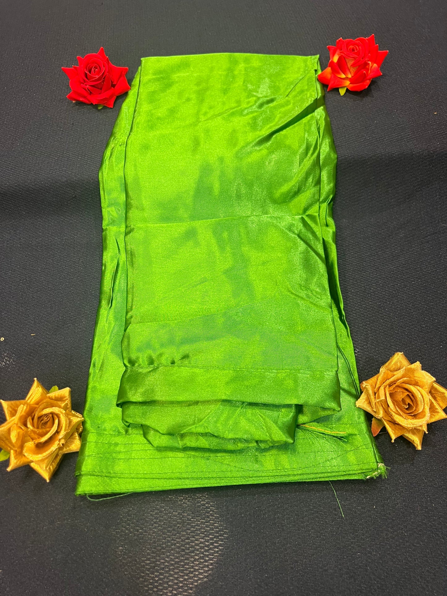 Sari Petticoat Satin Underskirt Saree Skirt Green P2